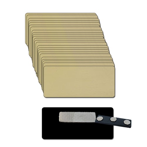 Blank gold name badge kit - blank,