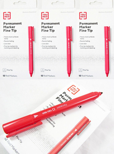 Staples tru red - red, permanent