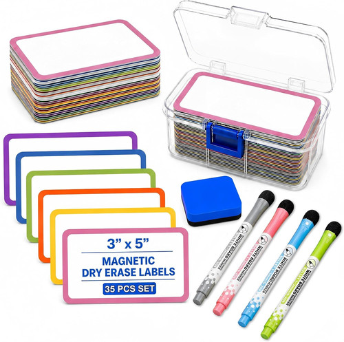 Magnetic dry erase labels 3x5 - erase,