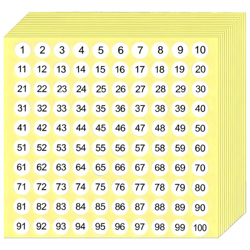 1100 round number stickers - 1100,
