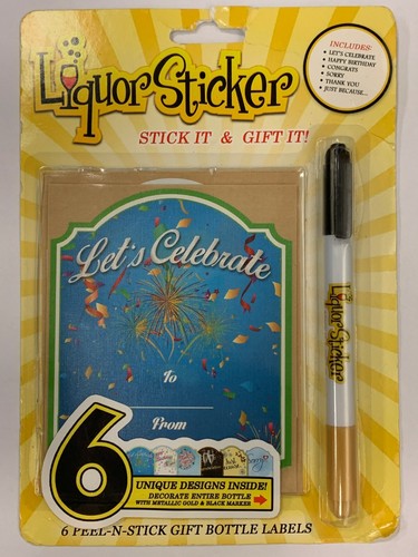 Liquor sticker wine bottle - liquor, or